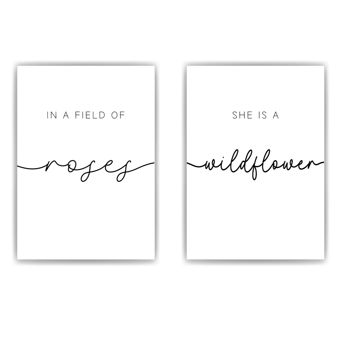 She is a Wildflower 2er Set Poster Niedlicher Spruch Wandbild Wohnzimmer Küche Flur Schlafzimmer Wanddeko