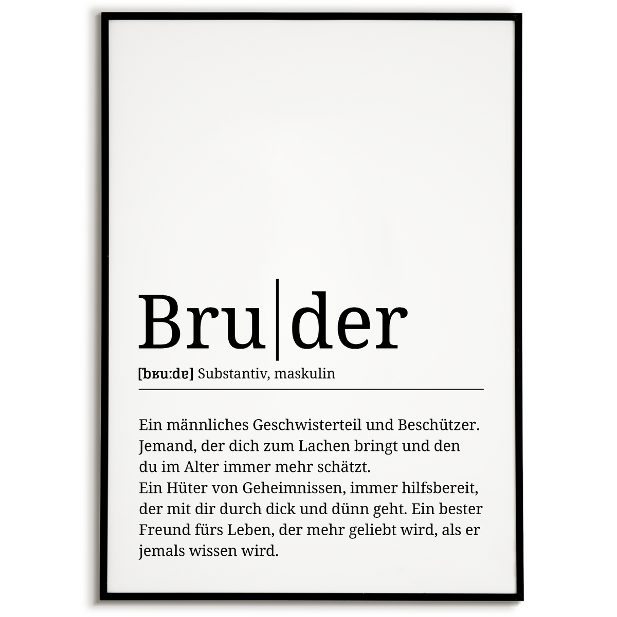 Bruder Poster Definition - Geschwister Geburtstag Bruder Geschenk Wandbild Kunstdruck