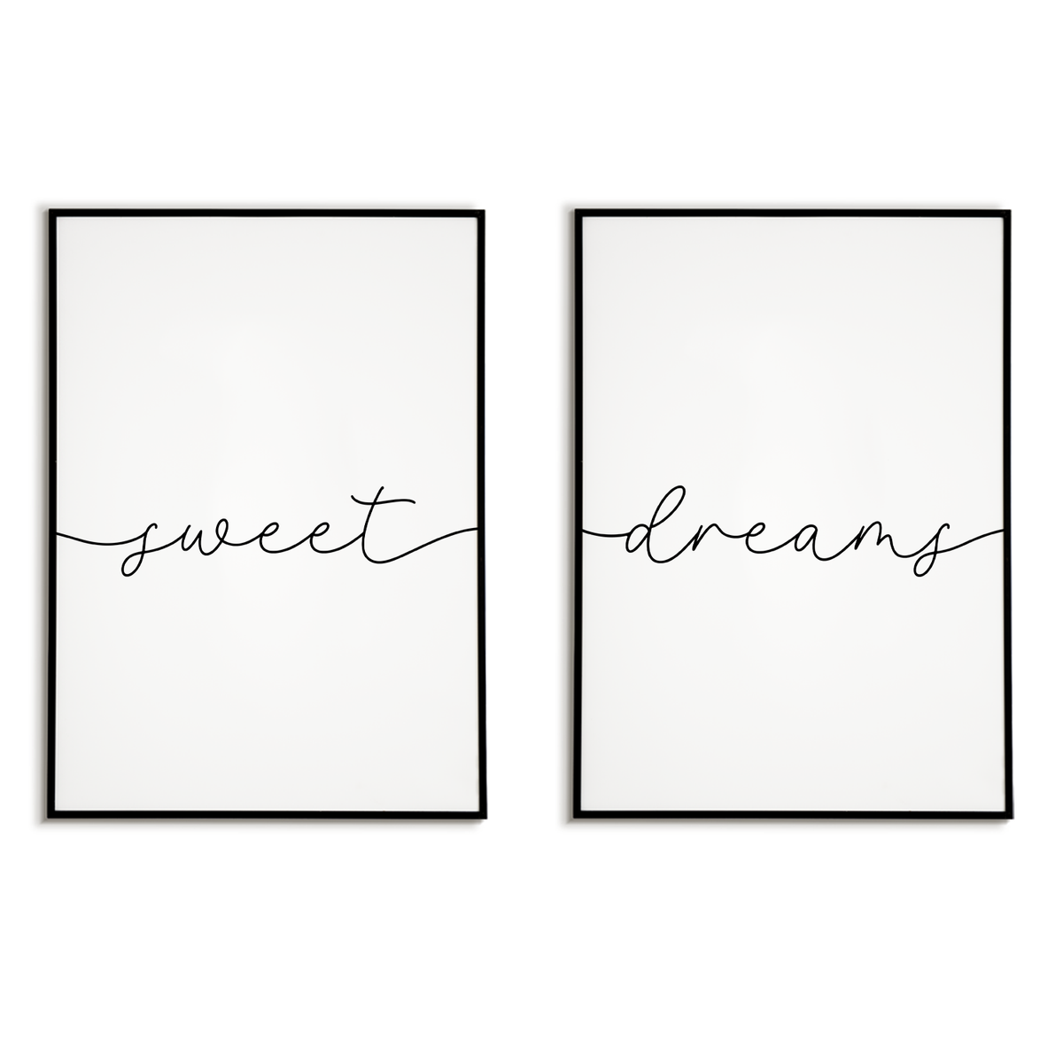 Sweet Dreams 2er Set Schlafzimmer Poster Bett Wandbild Schlafen Wanddeko