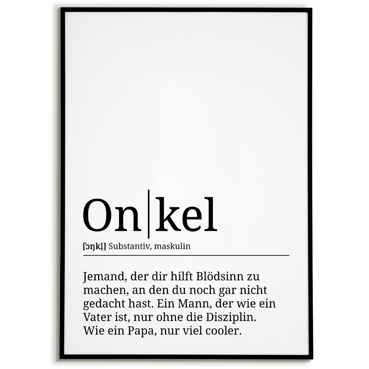 Onkel Poster Definition - Wandbild Kunstdruck