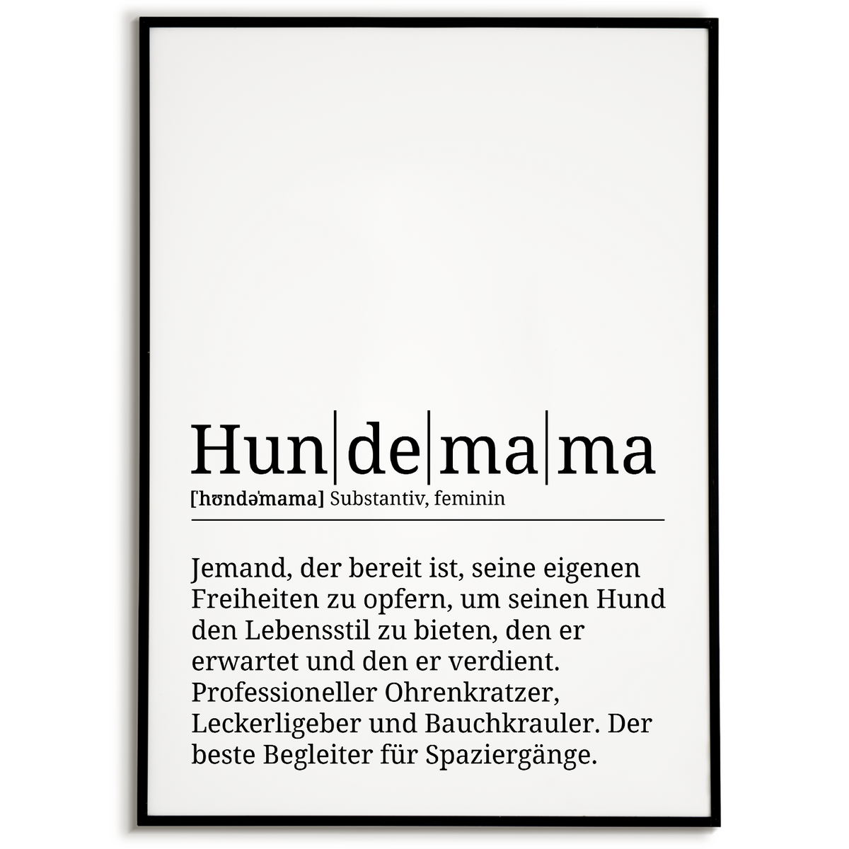Hundemama Poster Definition - Hundebesitzer Geschenk Wandbild