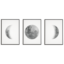 Laden Sie das Bild in den Galerie-Viewer, Mondphasen Poster Set – 3 Mondposter Wohnzimmer Schlafzimmer Mond Wandbild Küche Flur Zuhause Wanddeko
