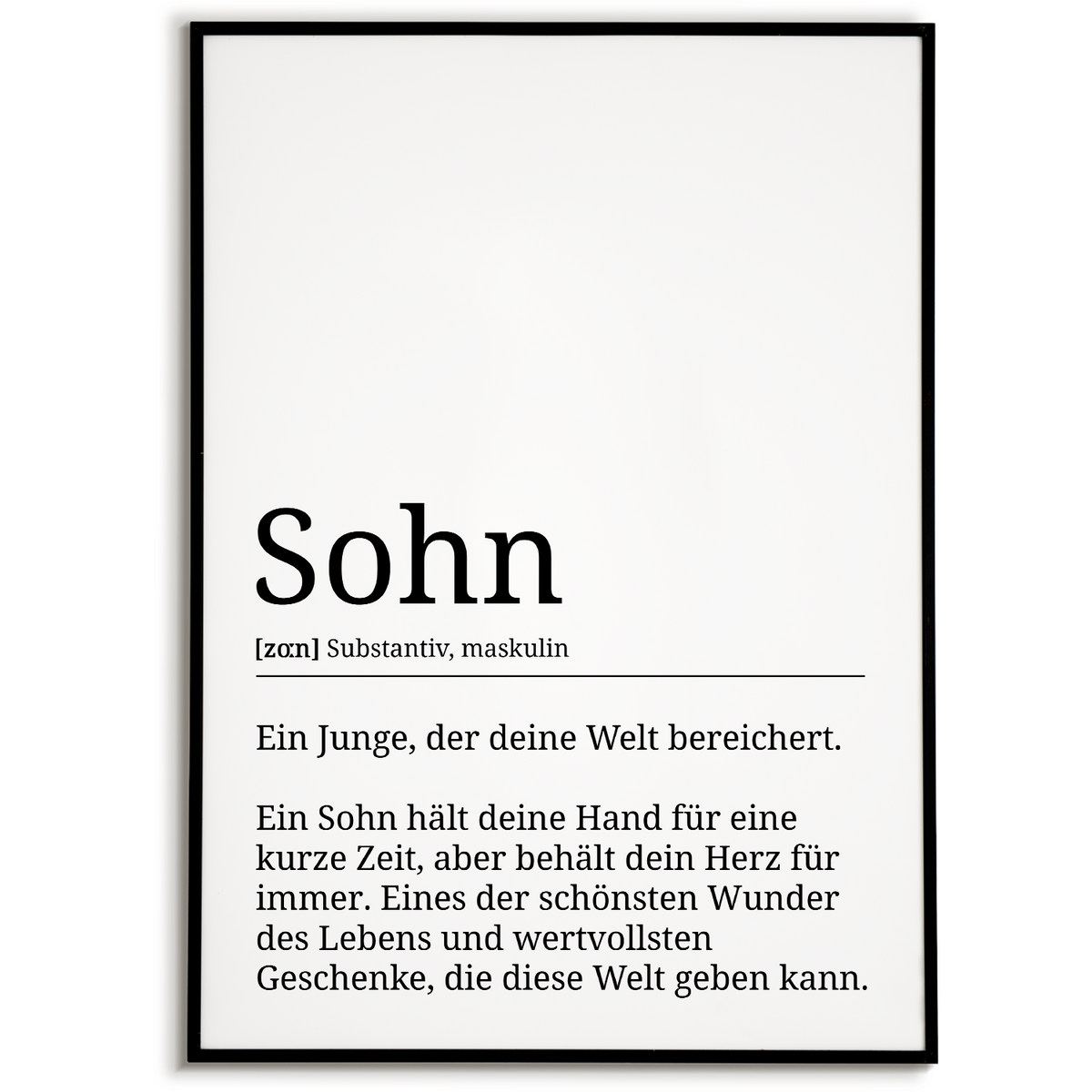 Sohn Poster Definition - Sohn Geschenk Wandbild