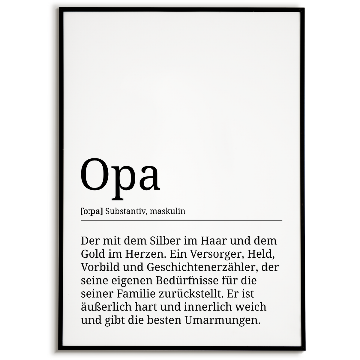 Opa Poster Definition - Großvater Vatertag Geschenk Wandbild