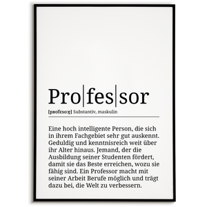 Professor Poster Definition Kunstdruck Wandbild Geschenk