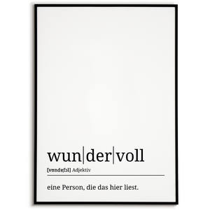 wundervoll Poster Definition Kunstdruck Wandbild Geschenk