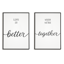 Laden Sie das Bild in den Galerie-Viewer, Poster 2er Set Better Together Liebe – Valentinstag Poster Paare Wandbild Wohnzimmer Küche Flur Schlafzimmer Zuhause Wanddeko
