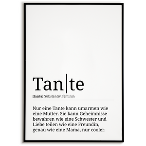 Tante Poster Definition - Wandbild Geschenk