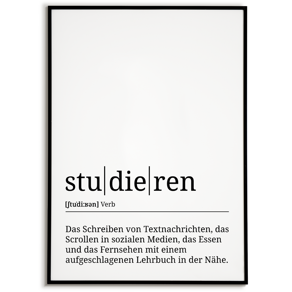 studieren Poster Definition Kunstdruck Wandbild Geschenk