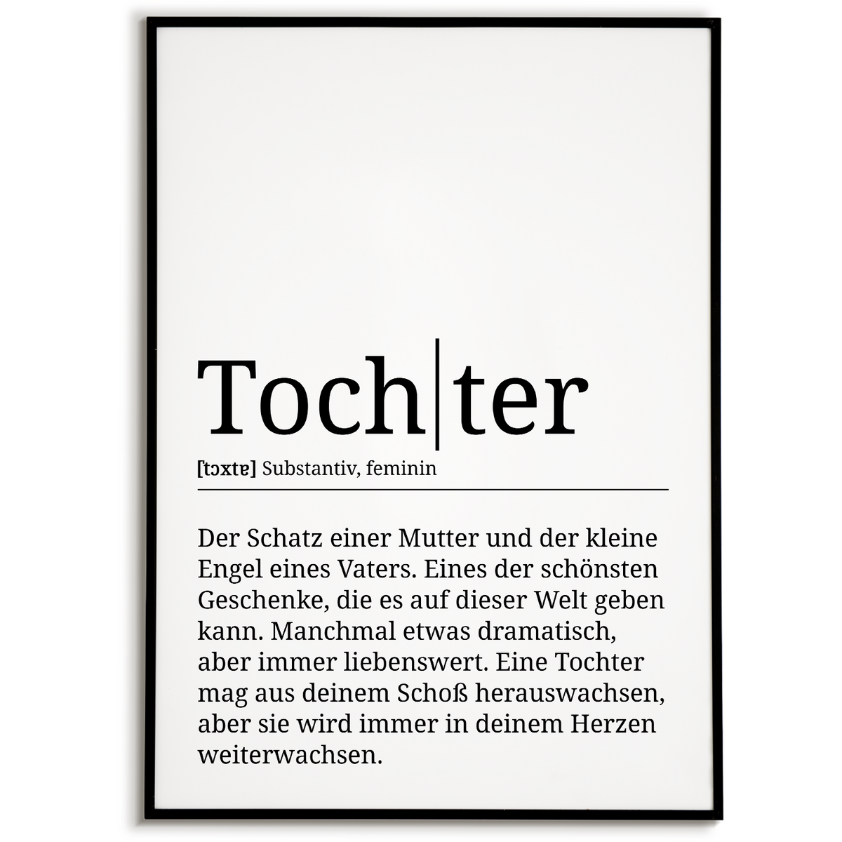 Tochter Poster Definition - Tochter Geschenk Wandbild