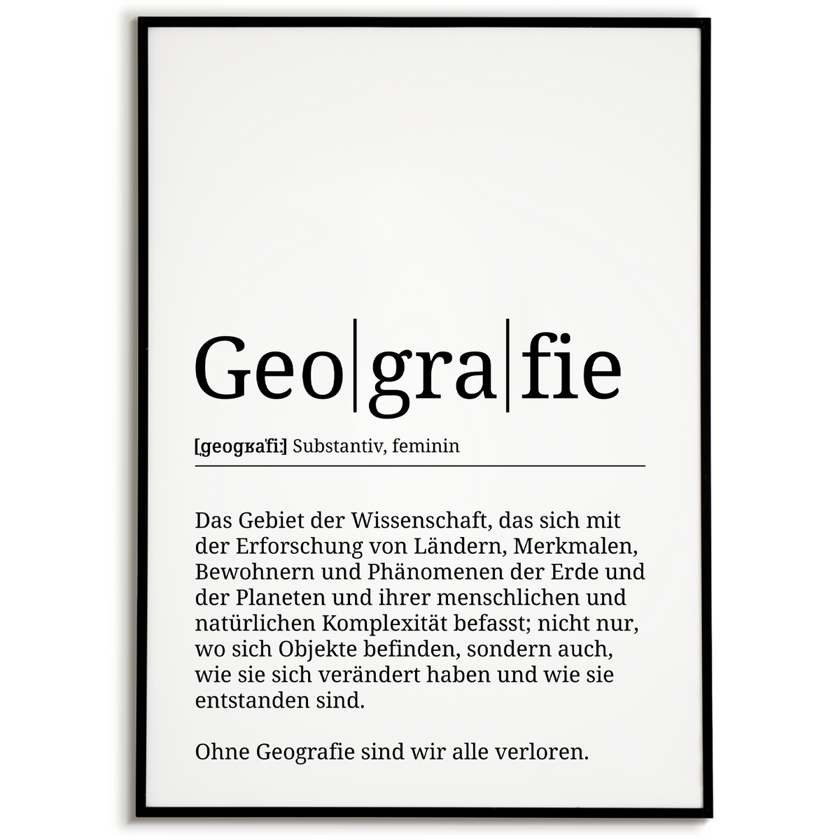 Geografie Poster Definition Kunstdruck Wandbild Geschenk