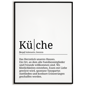 Küche Poster Definition Kunstdruck Wandbild Geschenk