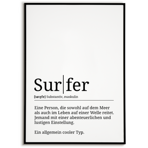 Surfer Poster Definition Kunstdruck Wandbild Geschenk
