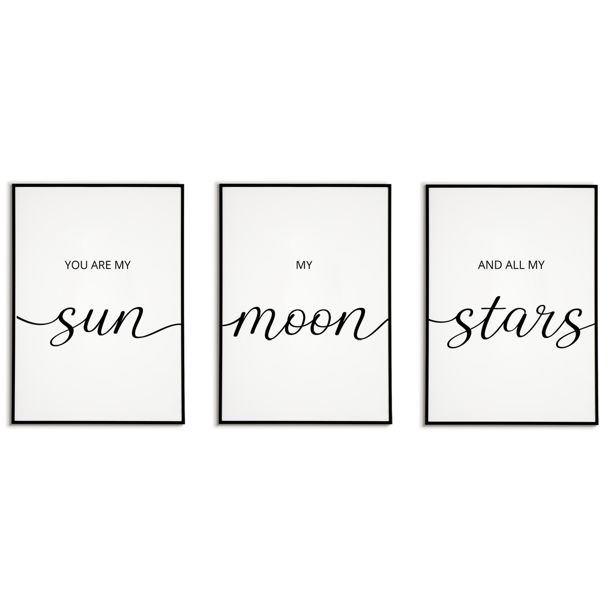 You are my Sun Moon Stars Kinderzimmer Poster 3er Set – Baby Wandbild Babyzimmer Wanddeko