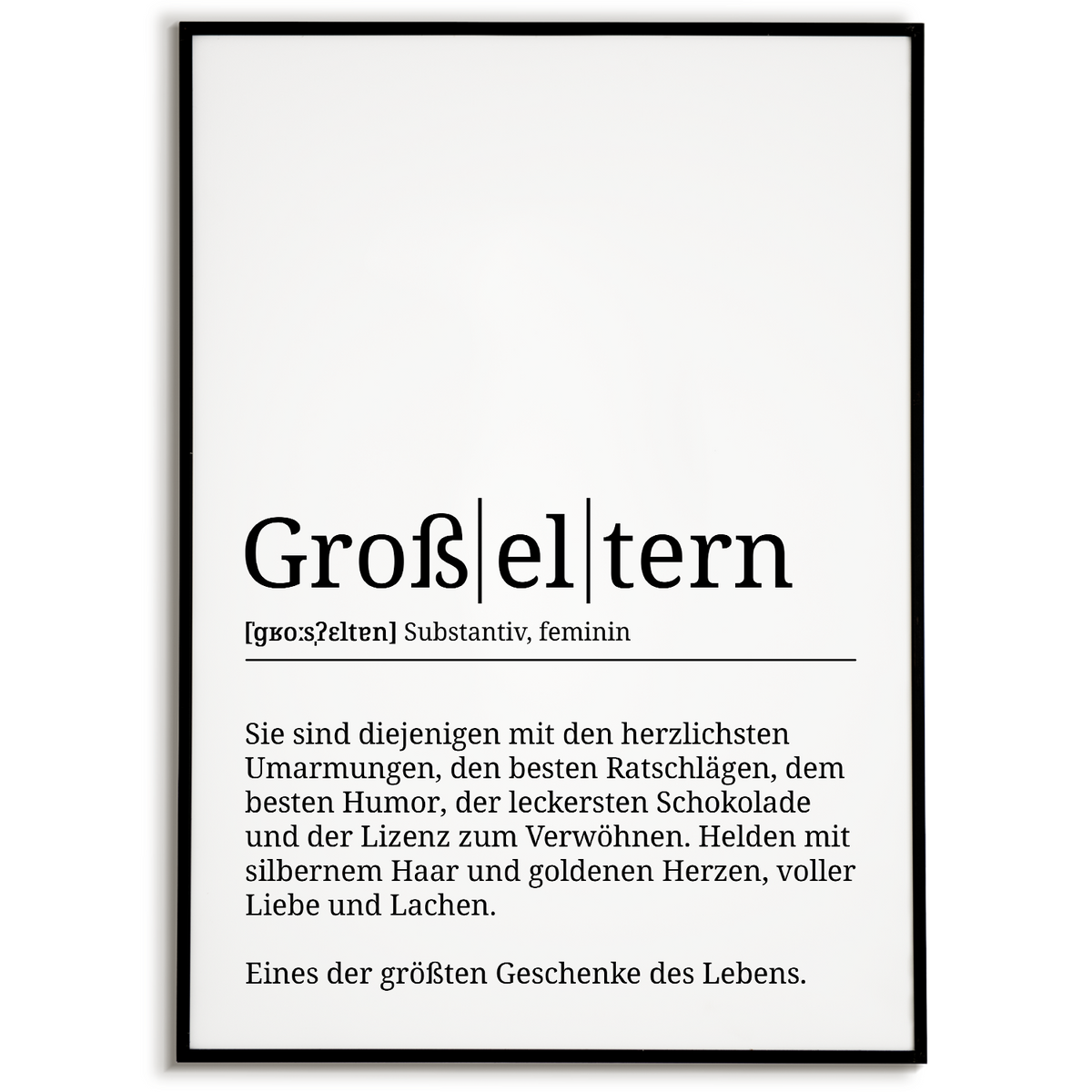 Großeltern Poster Definition - Oma Opa Geschenk Wandbild Wanddeko