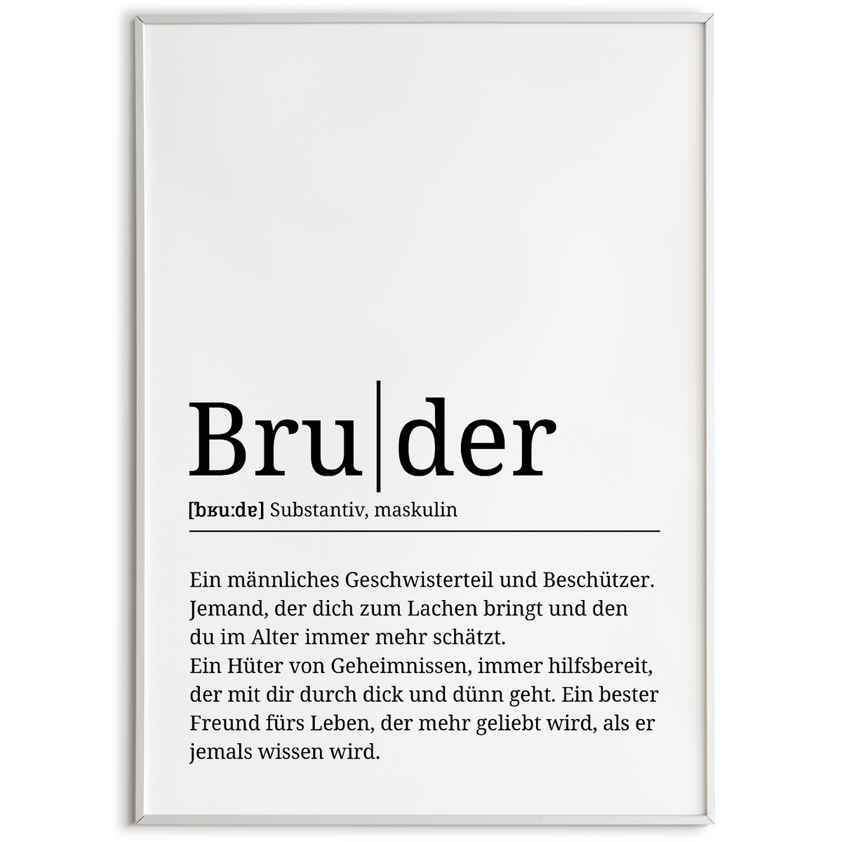 Bruder Poster Definition - Geschwister Geburtstag Bruder Geschenk Wandbild Kunstdruck