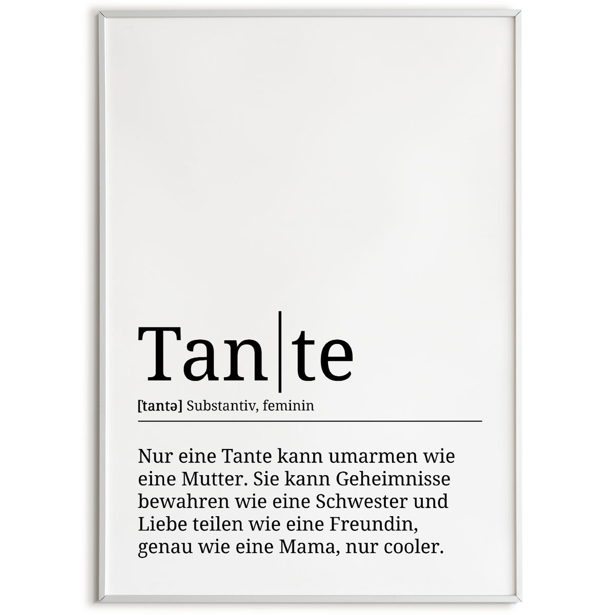 Tante Poster Definition - Wandbild Geschenk