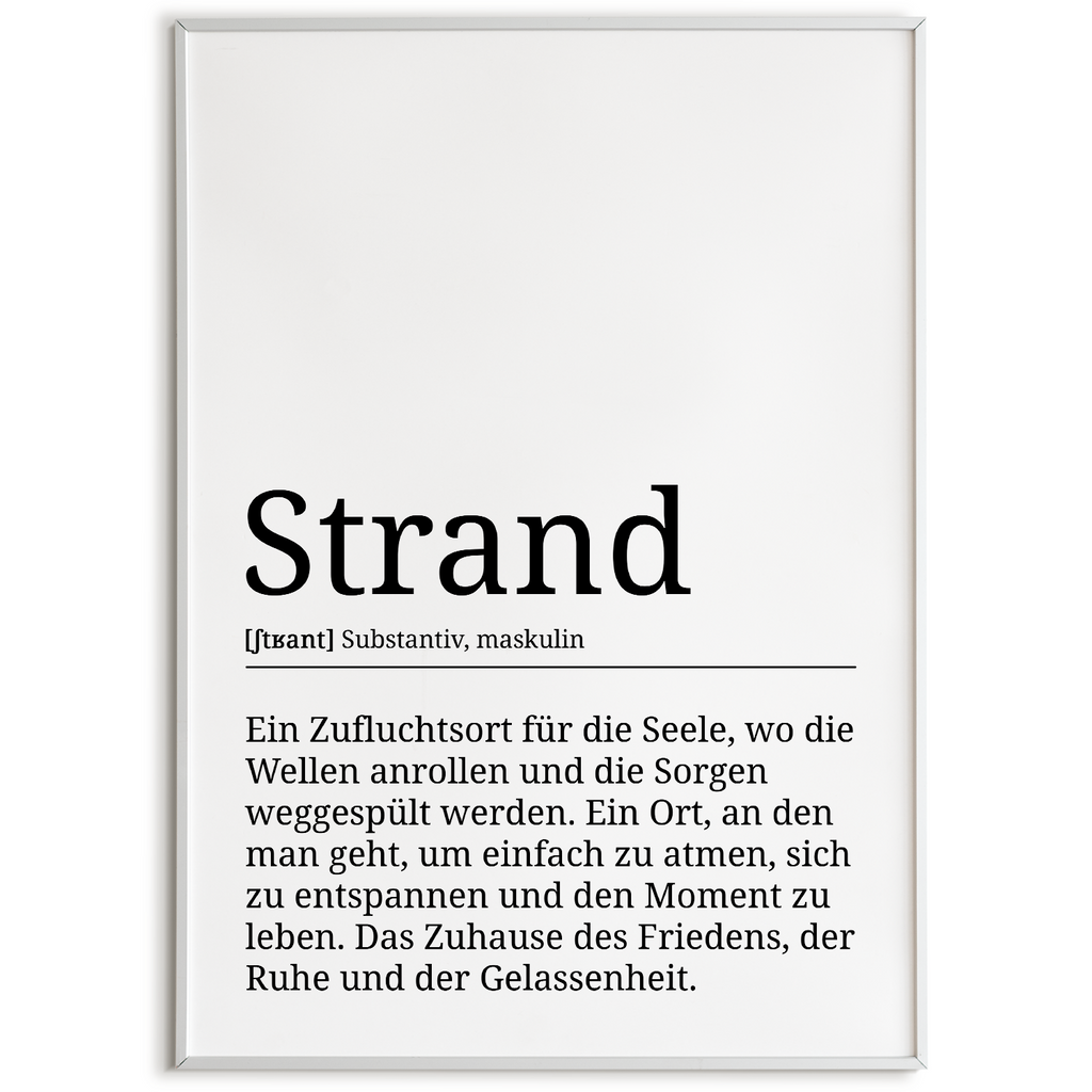 Strand Poster Definition Kunstdruck Wandbild Geschenk