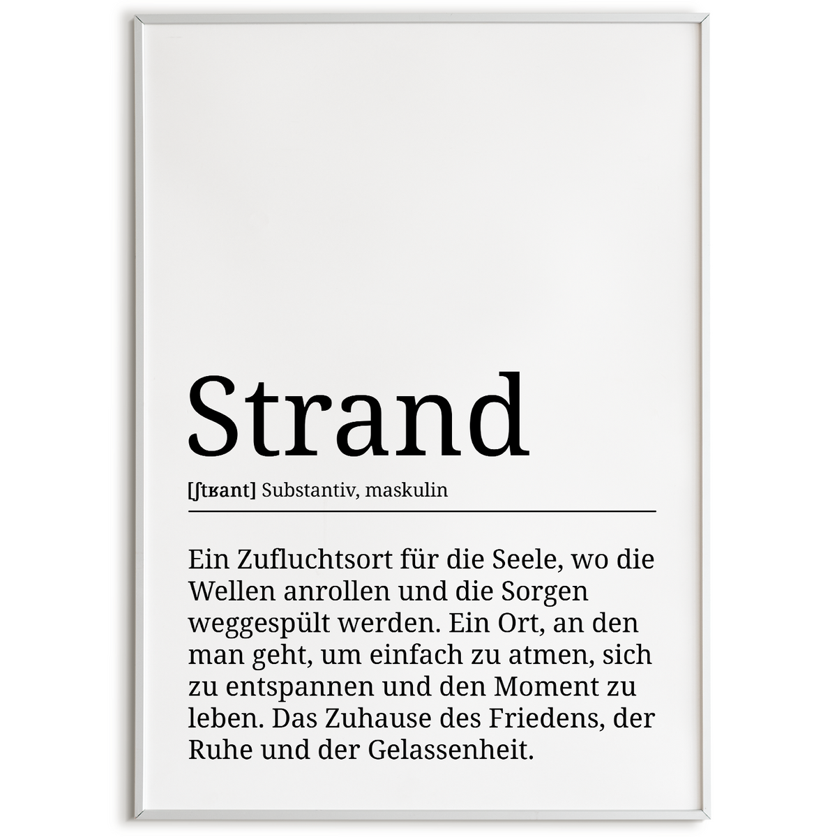 Strand Poster Definition Kunstdruck Wandbild Geschenk
