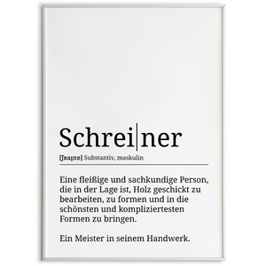 Schreiner Poster Definition Kunstdruck Wandbild Geschenk