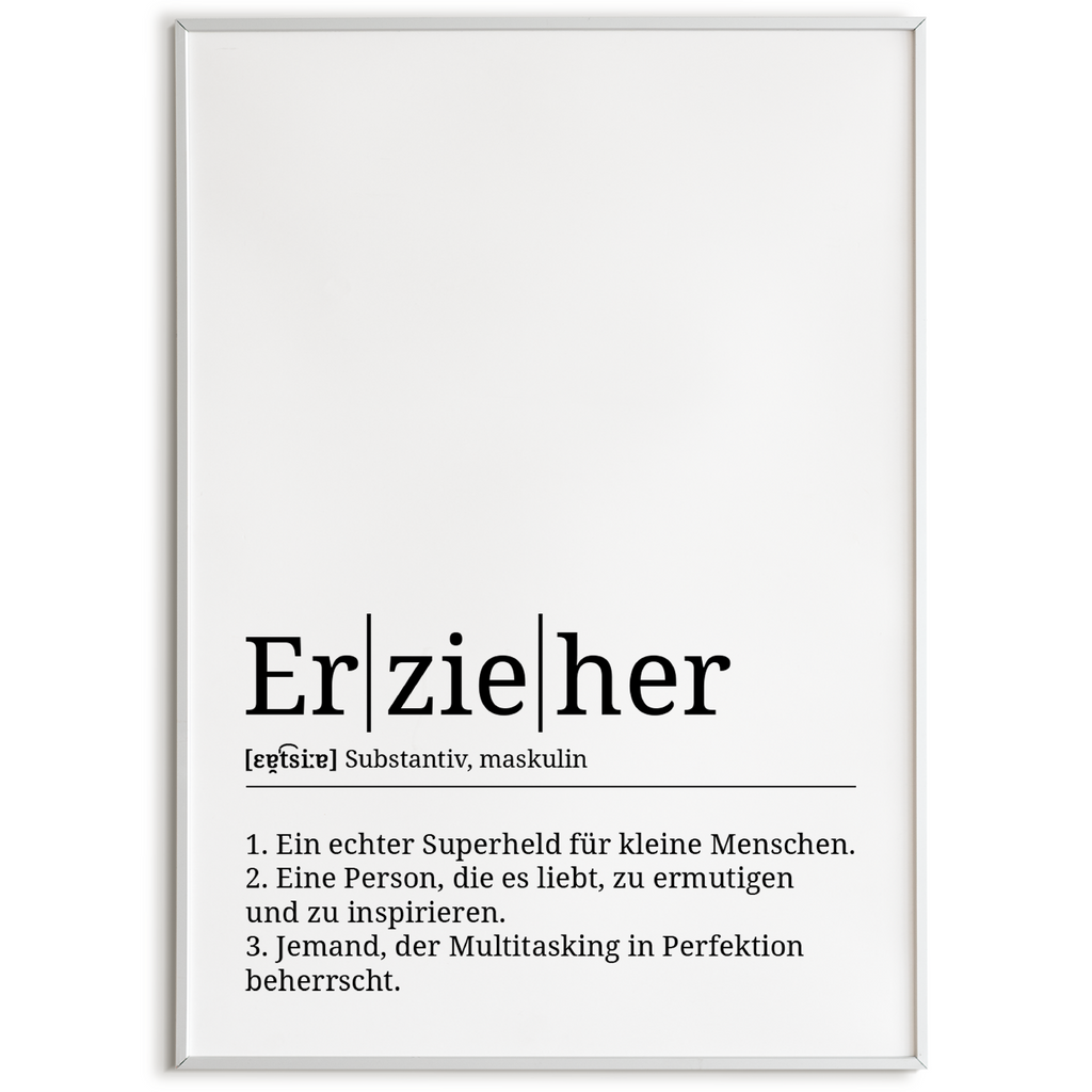 Erzieher Poster Definition Kunstdruck Wandbild Geschenk