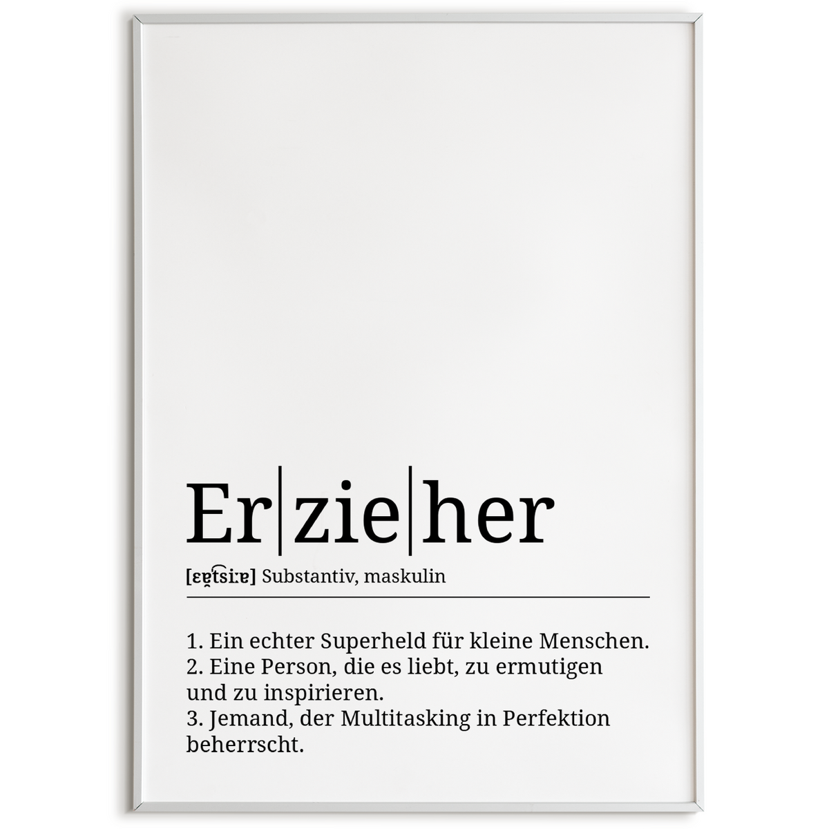 Erzieher Poster Definition Kunstdruck Wandbild Geschenk