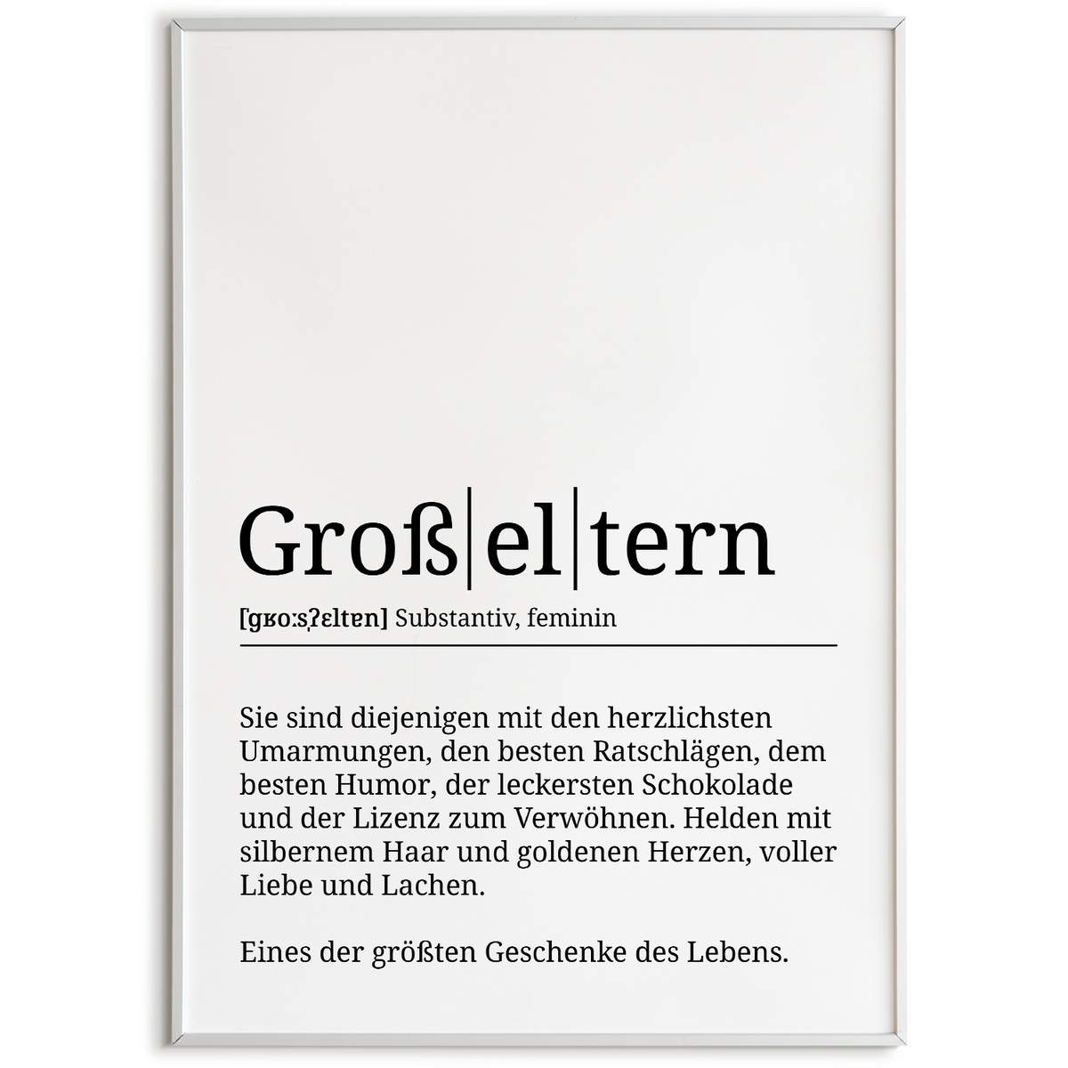 Großeltern Poster Definition - Oma Opa Geschenk Wandbild Wanddeko