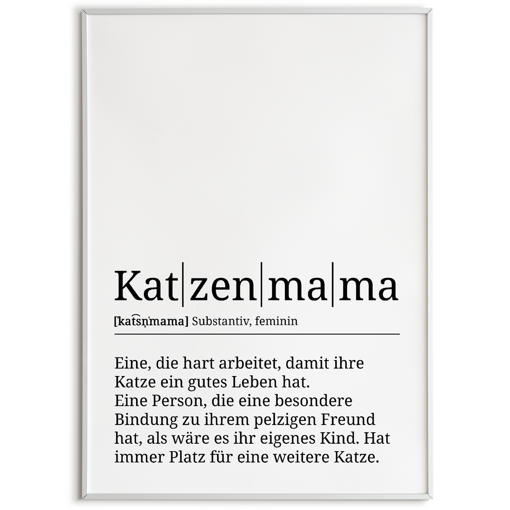 Katzenmama Poster Definition - Katzenbesitzer Geschenk Wandbild