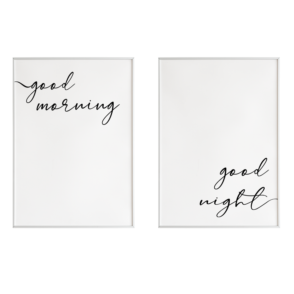 2er Set Poster Good Morning Good Night Wandbild Schlafzimmer Bett Zuhause Wanddeko