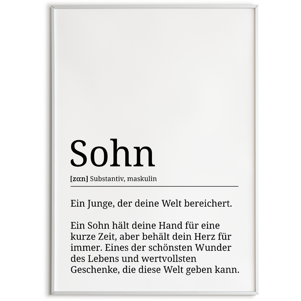 Sohn Poster Definition - Sohn Geschenk Wandbild