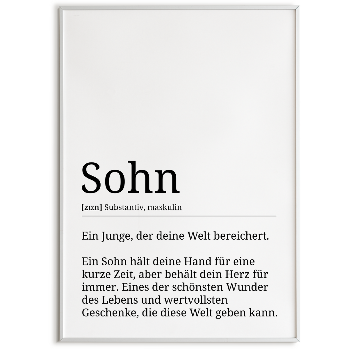 Sohn Poster Definition - Sohn Geschenk Wandbild