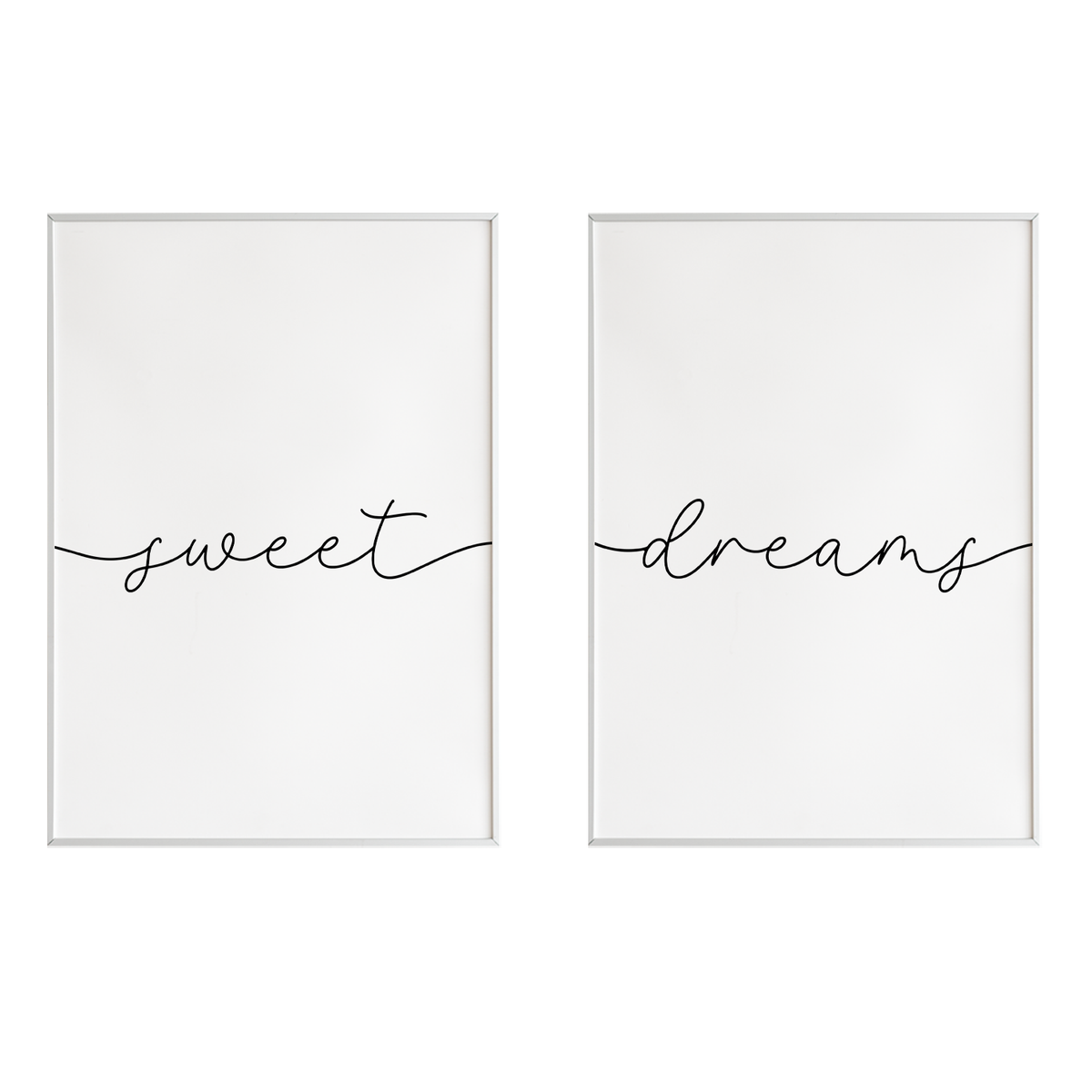 Sweet Dreams 2er Set Schlafzimmer Poster Bett Wandbild Schlafen Wanddeko