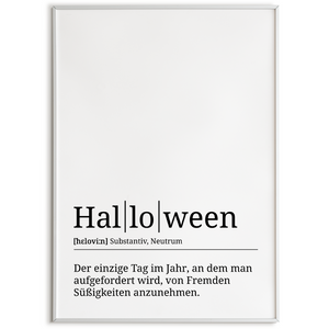 Halloween Poster Definition Kunstdruck Wandbild Geschenk