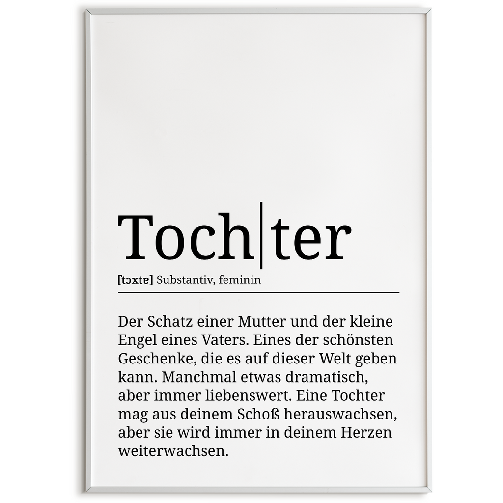 Tochter Poster Definition - Tochter Geschenk Wandbild