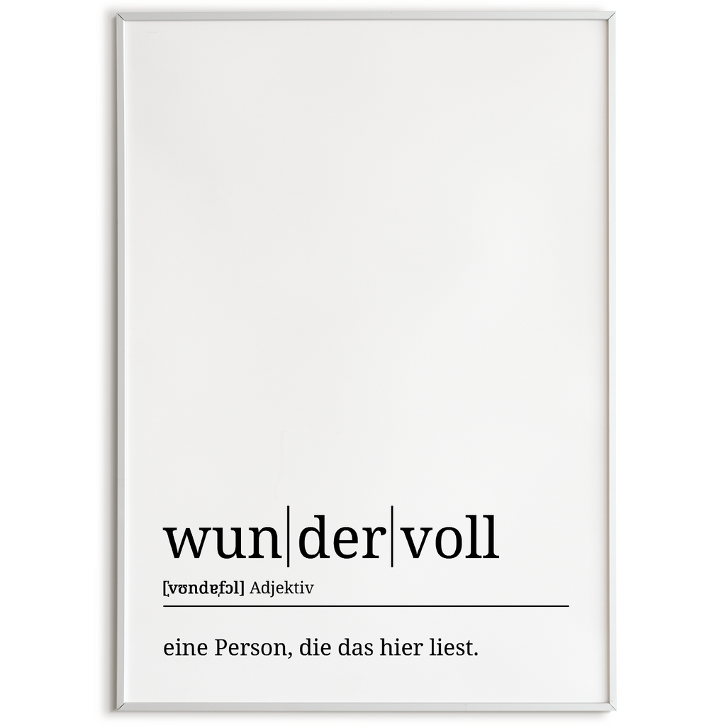 wundervoll Poster Definition Kunstdruck Wandbild Geschenk