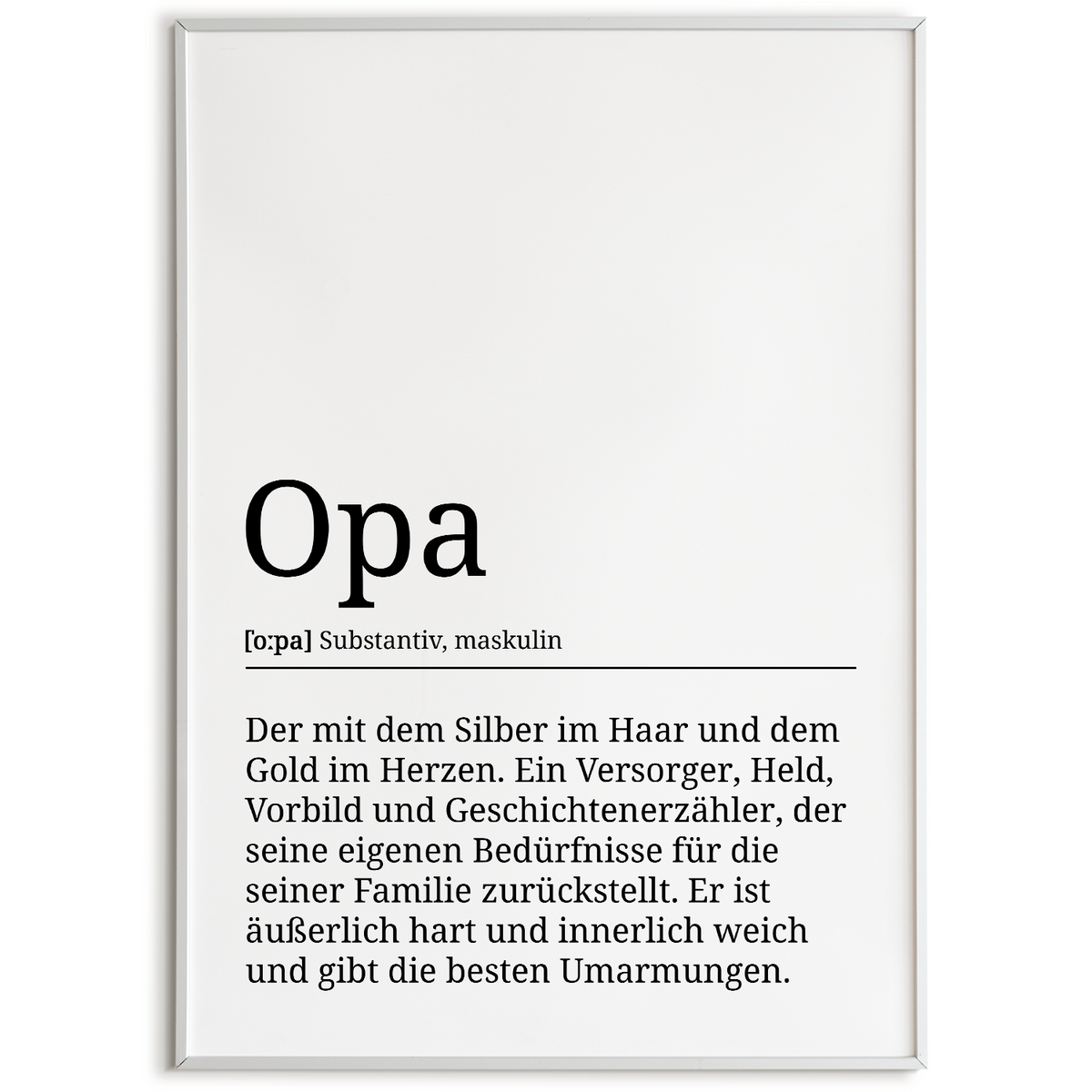 Opa Poster Definition - Großvater Vatertag Geschenk Wandbild