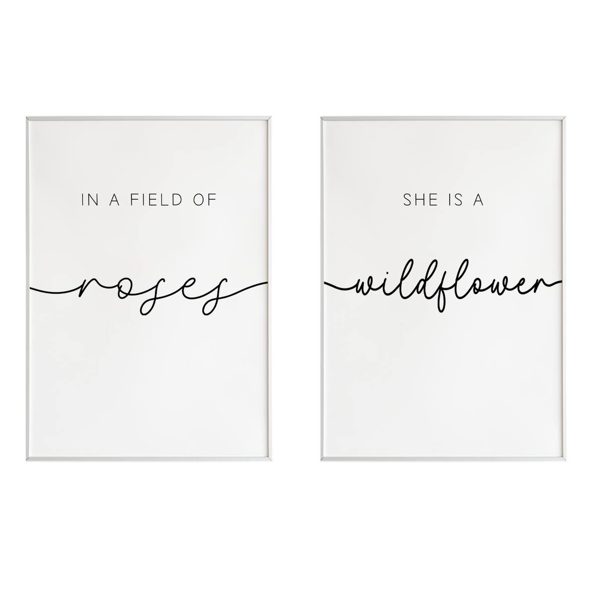 She is a Wildflower 2er Set Poster Niedlicher Spruch Wandbild Wohnzimmer Küche Flur Schlafzimmer Wanddeko