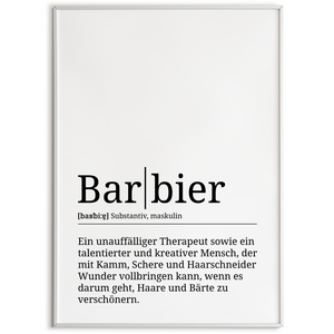Barbier Poster Definition Kunstdruck Wandbild Geschenk