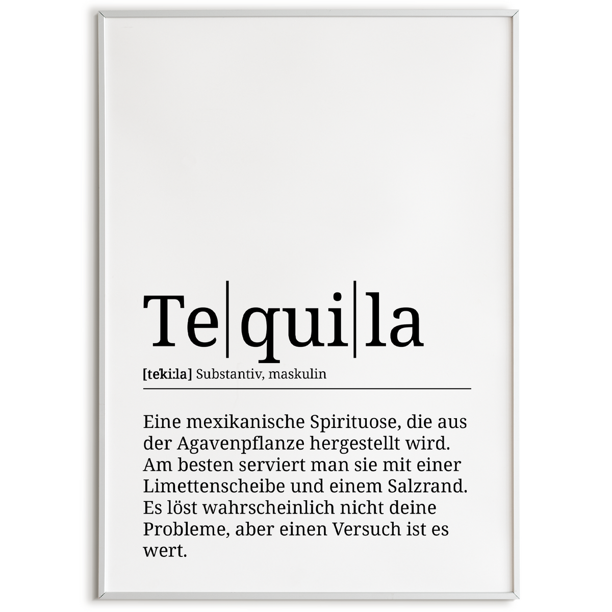 Tequila Poster Definition Kunstdruck Wandbild Geschenk