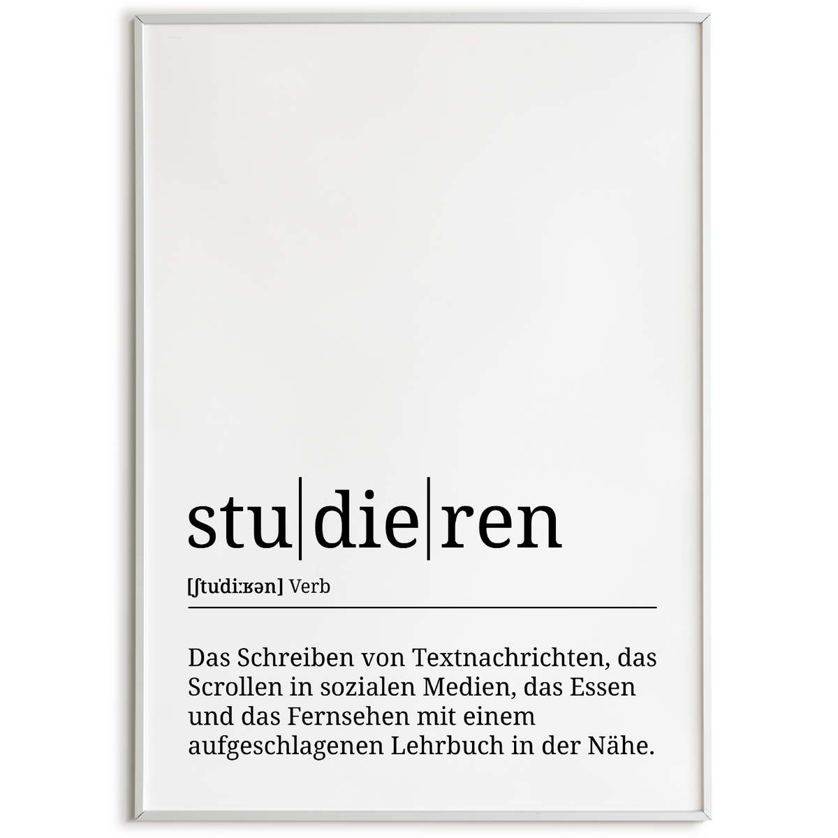 studieren Poster Definition Kunstdruck Wandbild Geschenk