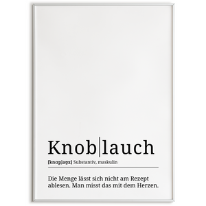 Knoblauch Poster Definition Kunstdruck Wandbild Geschenk